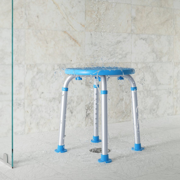English Elm HERCULES Adjustable Bath & Shower Stool - Tool-Free Assembly, 300 lbs Capacity, Safe & Durable Support Blue DC-HY3400L-BLU-GG