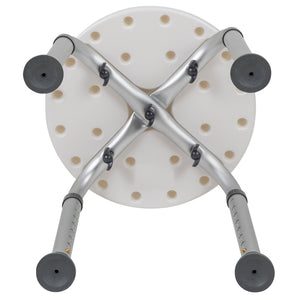 English Elm HERCULES Adjustable Bath & Shower Stool - Tool-Free Assembly, 300 lbs Capacity, Safe & Durable Support White DC-HY3400L-WH-GG