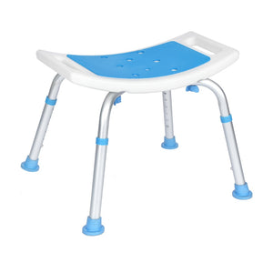 English Elm HERCULES Adjustable Padded Shower Stool - Non-Slip, Lightweight, Tool-Free, and Comfortable Design DC-HY3401LE-WHTBLU-GG