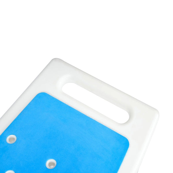 English Elm HERCULES Adjustable Padded Shower Stool - Non-Slip, Lightweight, Tool-Free, and Comfortable Design DC-HY3401LE-WHTBLU-GG