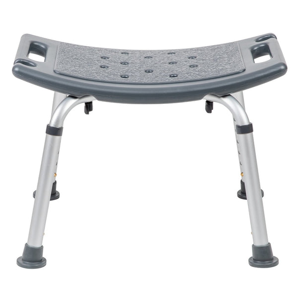 English Elm HERCULES Tool-Free Adjustable Bath & Shower Chair, 300 lb Capacity for Safe, Comfortable Use Gray DC-HY3410L-GRY-GG