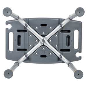 English Elm HERCULES Tool-Free Adjustable Bath & Shower Chair, 300 lb Capacity for Safe, Comfortable Use Gray DC-HY3410L-GRY-GG