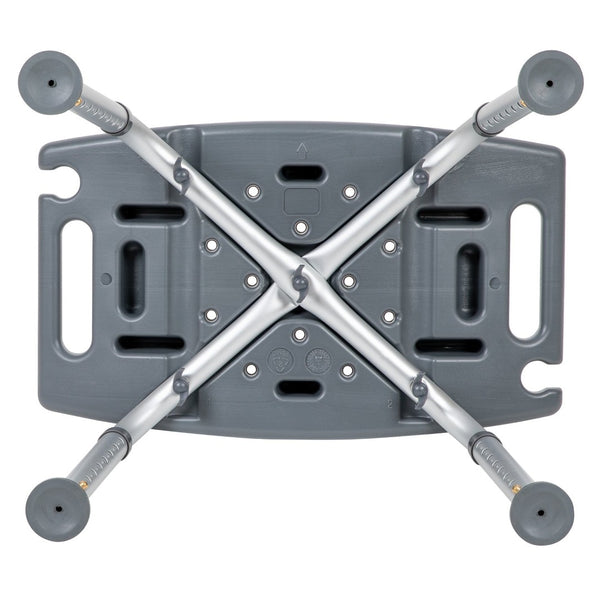 English Elm HERCULES Tool-Free Adjustable Bath & Shower Chair, 300 lb Capacity for Safe, Comfortable Use Gray DC-HY3410L-GRY-GG