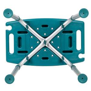 English Elm HERCULES Tool-Free Adjustable Bath & Shower Chair, 300 lb Capacity for Safe, Comfortable Use Teal DC-HY3410L-TL-GG
