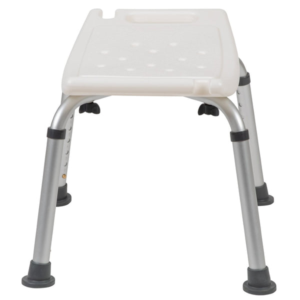 English Elm HERCULES Tool-Free Adjustable Bath & Shower Chair, 300 lb Capacity for Safe, Comfortable Use White DC-HY3410L-WH-GG