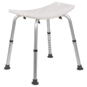 English Elm HERCULES Tool-Free Adjustable Bath & Shower Chair, 300 lb Capacity for Safe, Comfortable Use White DC-HY3410L-WH-GG