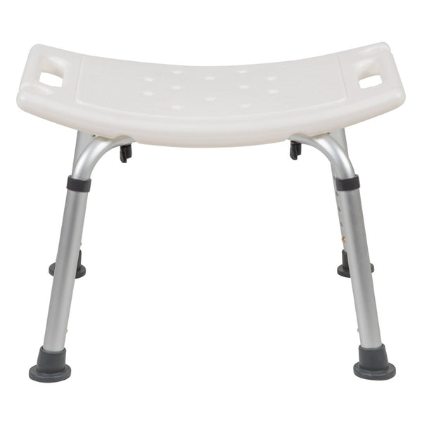 English Elm HERCULES Tool-Free Adjustable Bath & Shower Chair, 300 lb Capacity for Safe, Comfortable Use White DC-HY3410L-WH-GG