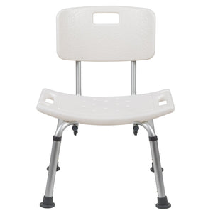 English Elm HERCULES Adjustable White Bath & Shower Chair - Tool-Free Assembly, 300 lb Capacity, Safe & Durable DC-HY3500L-WH-GG