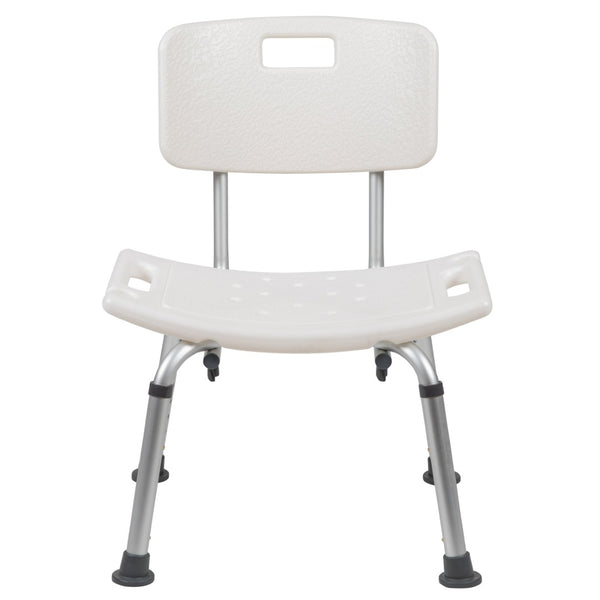 English Elm HERCULES Adjustable White Bath & Shower Chair - Tool-Free Assembly, 300 lb Capacity, Safe & Durable DC-HY3500L-WH-GG
