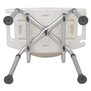 English Elm HERCULES Adjustable White Bath & Shower Chair - Tool-Free Assembly, 300 lb Capacity, Safe & Durable DC-HY3500L-WH-GG