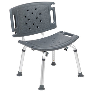 English Elm HERCULES Tool-Free Adjustable Bath & Shower Chair, 300 lb Capacity, Medical-Grade Comfort & Safety Gray DC-HY3501L-GRY-GG
