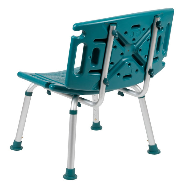 English Elm HERCULES Tool-Free Adjustable Bath & Shower Chair, 300 lb Capacity, Medical-Grade Comfort & Safety Teal DC-HY3501L-TL-GG