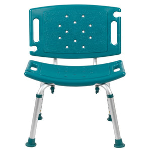 English Elm HERCULES Tool-Free Adjustable Bath & Shower Chair, 300 lb Capacity, Medical-Grade Comfort & Safety Teal DC-HY3501L-TL-GG
