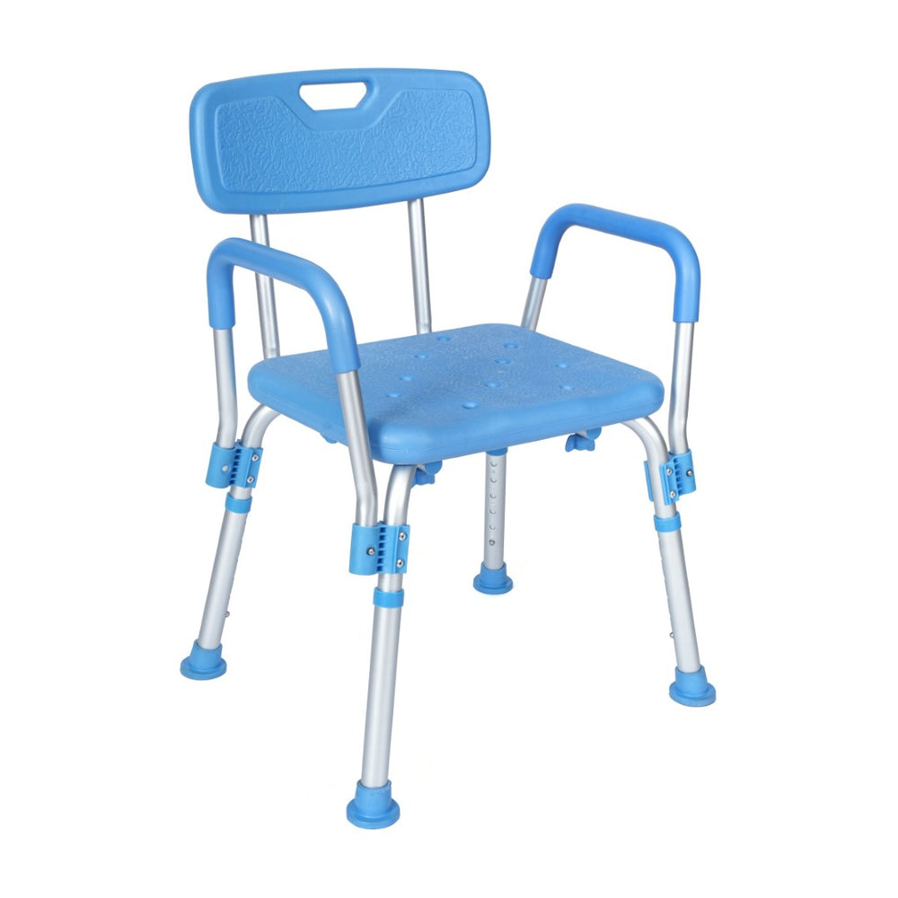 English Elm HERCULES Adjustable Bath & Shower Chair for Safety, Stability, and Custom Comfort Up to 300 lbs Blue DC-HY3520L-BLU-GG