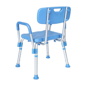English Elm HERCULES Adjustable Bath & Shower Chair for Safety, Stability, and Custom Comfort Up to 300 lbs Blue DC-HY3520L-BLU-GG