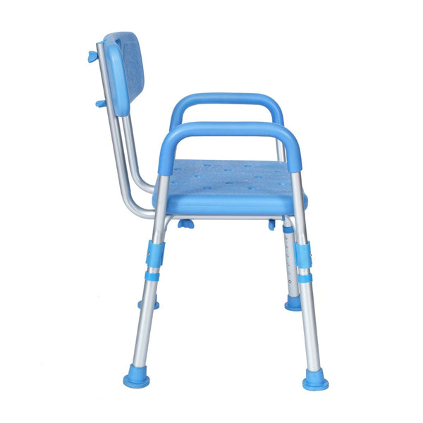 English Elm HERCULES Adjustable Bath & Shower Chair for Safety, Stability, and Custom Comfort Up to 300 lbs Blue DC-HY3520L-BLU-GG