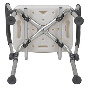 English Elm HERCULES Adjustable Bath & Shower Chair for Safety, Stability, and Custom Comfort Up to 300 lbs White DC-HY3520L-WH-GG