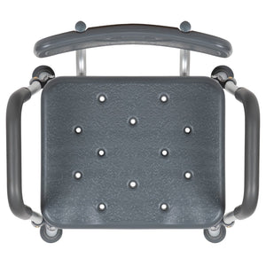 English Elm HERCULES 300 Lb. Capacity Adjustable Bath & Shower Chair with Quick-Release Back & Arms for Safety Gray DC-HY3523L-GRY-GG