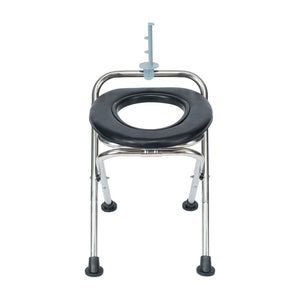 English Elm HERCULES Portable Folding Travel Toilet with Tissue Holder - Comfortable, Compact, Easy Setup! DC-HY6118S-SLVBLK-GG