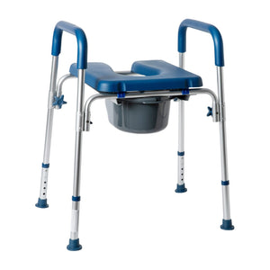 English Elm Hercules Shower Commode Chair with Safety Features, Adjustable Height, Padded Comfort & Easy Care Blue DC-HY6458L-BL-GG