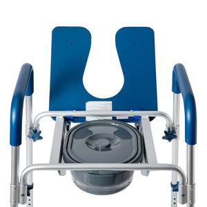 English Elm Hercules Shower Commode Chair with Safety Features, Adjustable Height, Padded Comfort & Easy Care Blue DC-HY6458L-BL-GG