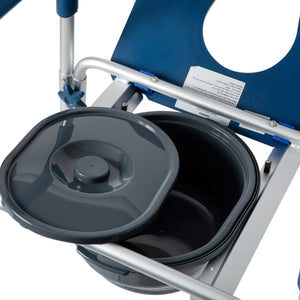 English Elm Hercules Shower Commode Chair with Safety Features, Adjustable Height, Padded Comfort & Easy Care Blue DC-HY6458L-BL-GG