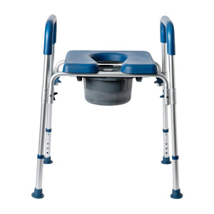 English Elm Hercules Shower Commode Chair with Safety Features, Adjustable Height, Padded Comfort & Easy Care Blue DC-HY6458L-BL-GG
