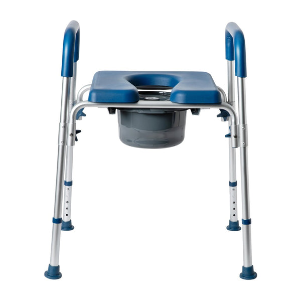 English Elm Hercules Shower Commode Chair with Safety Features, Adjustable Height, Padded Comfort & Easy Care Blue DC-HY6458L-BL-GG