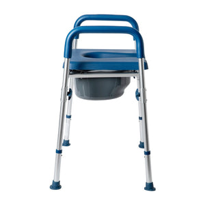 English Elm Hercules Shower Commode Chair with Safety Features, Adjustable Height, Padded Comfort & Easy Care Blue DC-HY6458L-BL-GG