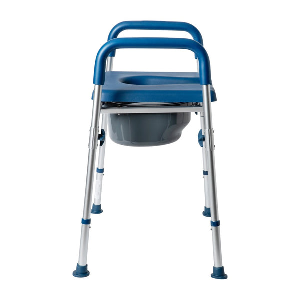 English Elm Hercules Shower Commode Chair with Safety Features, Adjustable Height, Padded Comfort & Easy Care Blue DC-HY6458L-BL-GG