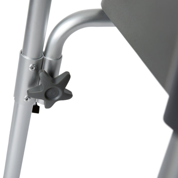 English Elm Hercules Shower Commode Chair with Safety Features, Adjustable Height, Padded Comfort & Easy Care Gray DC-HY6458L-GRY-GG