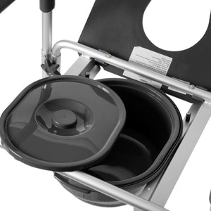 English Elm Hercules Shower Commode Chair with Safety Features, Adjustable Height, Padded Comfort & Easy Care Gray DC-HY6458L-GRY-GG