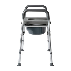 English Elm Hercules Shower Commode Chair with Safety Features, Adjustable Height, Padded Comfort & Easy Care Gray DC-HY6458L-GRY-GG
