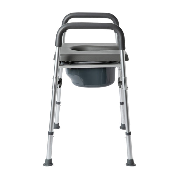 English Elm Hercules Shower Commode Chair with Safety Features, Adjustable Height, Padded Comfort & Easy Care Gray DC-HY6458L-GRY-GG