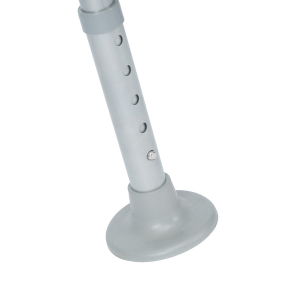 English Elm HERCULES Adjustable Toilet Safety Rail - Durable Silver Frame, Padded Grips & Stabilizing Suction Feet DC-HY6462-SLVGRY-GG