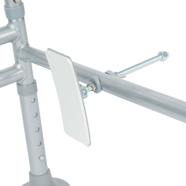 English Elm HERCULES Adjustable Toilet Safety Rail - Durable Silver Frame, Padded Grips & Stabilizing Suction Feet DC-HY6462-SLVGRY-GG