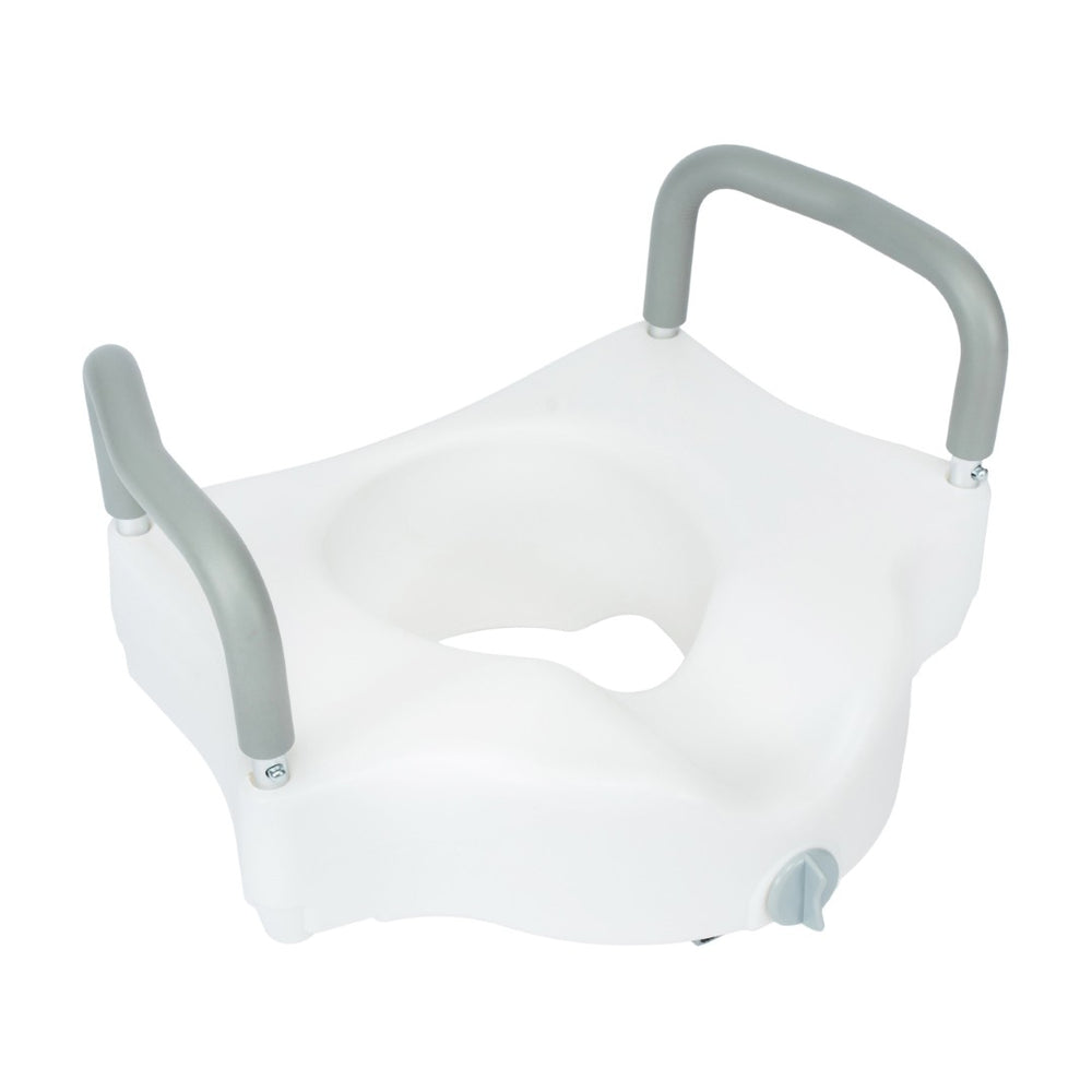 English Elm HERCULES Elevated Toilet Seat with Adjustable Arms & Locking Mechanism for Safe, Comfortable Use DC-HY6605-WHT-GG