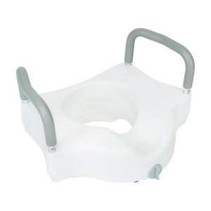 English Elm HERCULES Elevated Toilet Seat with Adjustable Arms & Locking Mechanism for Safe, Comfortable Use DC-HY6605-WHT-GG