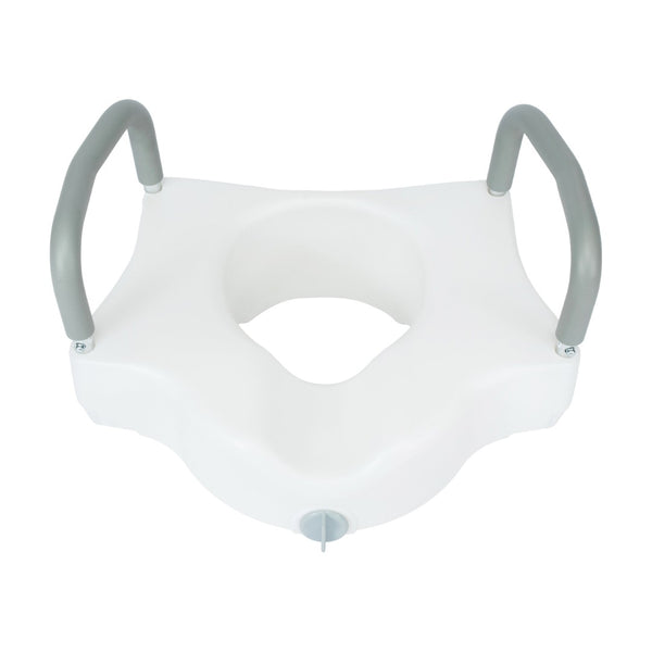 English Elm HERCULES Elevated Toilet Seat with Adjustable Arms & Locking Mechanism for Safe, Comfortable Use DC-HY6605-WHT-GG