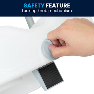 English Elm HERCULES Elevated Toilet Seat with Adjustable Arms & Locking Mechanism for Safe, Comfortable Use DC-HY6605-WHT-GG