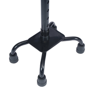 English Elm HERCULES Adjustable Quad Cane for Stability, Comfort Grip Handle, 4-Prong Base, Ambidextrous Use DC-HY7401L-BLK-GG