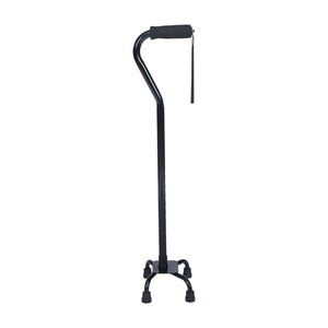 English Elm HERCULES Adjustable Quad Cane for Stability, Comfort Grip Handle, 4-Prong Base, Ambidextrous Use DC-HY7401L-BLK-GG