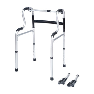 English Elm HERCULES Bi-Level Folding Walker - Lightweight, Adjustable, Customizable Mobility Aid for Independence DC-HY8150L-GRY-GG