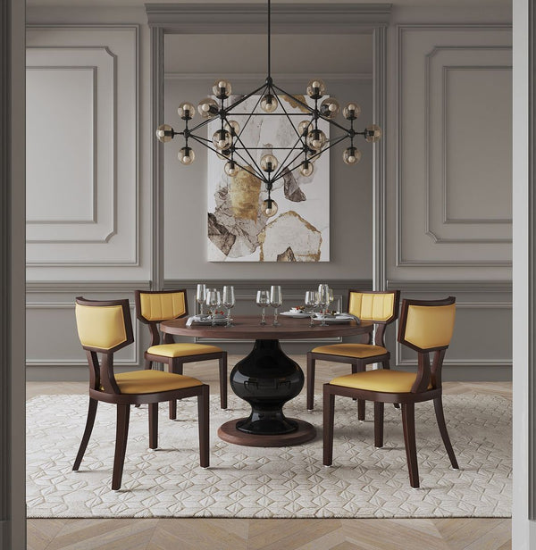 Manhattan Comfort Pulitzer Traditional Dining Chairs - Set of 2 Camel and Walnut DC001-CL