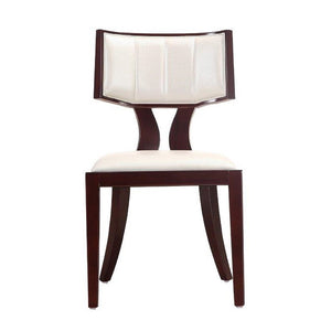 Manhattan Comfort Pulitzer Traditional Dining Chairs - Set of 2 Pearl White and Walnut DC001-PW