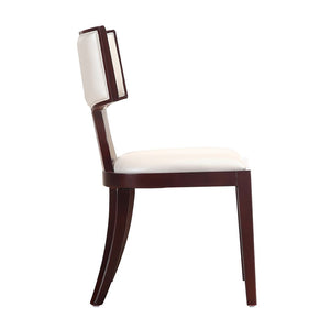 Manhattan Comfort Pulitzer Traditional Dining Chairs - Set of 2 Pearl White and Walnut DC001-PW
