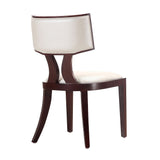 Manhattan Comfort Pulitzer Traditional Dining Chairs - Set of 2 Pearl White and Walnut DC001-PW