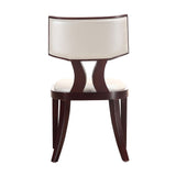 Manhattan Comfort Pulitzer Traditional Dining Chairs - Set of 2 Pearl White and Walnut DC001-PW