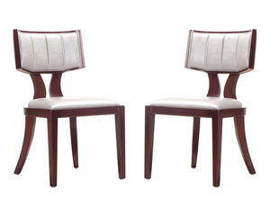 Manhattan Comfort Pulitzer Traditional Dining Chairs - Set of 2 Silver and Walnut DC001-SV