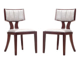 Manhattan Comfort Pulitzer Traditional Dining Chairs - Set of 2 Silver and Walnut DC001-SV